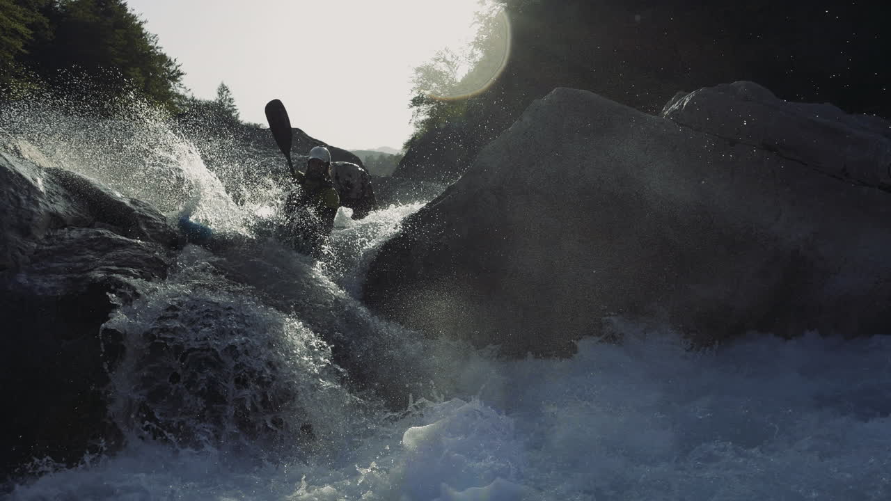Kayaking in a Whitewater River