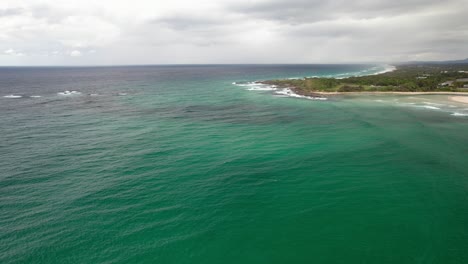 idyllic seascape at hastings point in new south wales, australia - drone shot