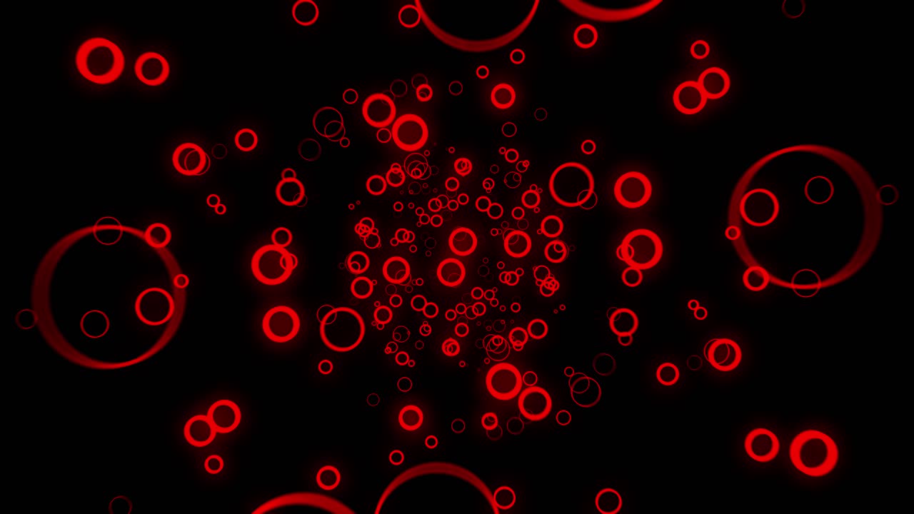 anillos rojos abstractos sobre un fondo negro