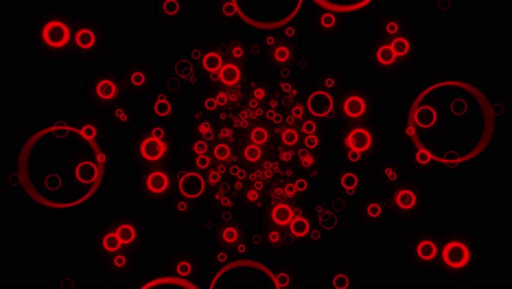 anillos rojos abstractos sobre un fondo negro