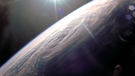 hurricane on earth, space pov