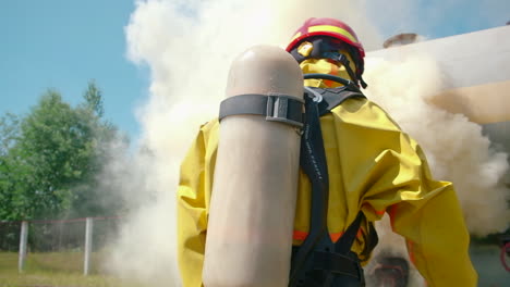 firefighter responding to a train incident