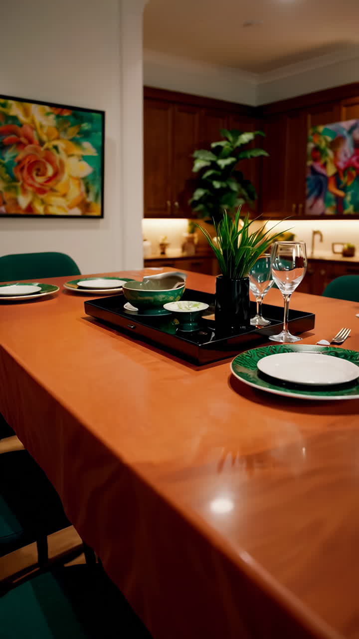 Elegant Dining Table Setting in a Modern Home Interior