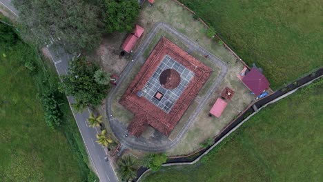 oldest temple in kerala areal shot in the middle of beautiful greenery, nostalgic traditional temple of kerala, onam vibes,kerala traditional temple , chennamath mahadevar temple chathannoor kollam