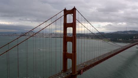 golden gate bridge with san francisco skyline and bay
