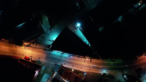 aerial night illuminated city view pathong thailand road skyline