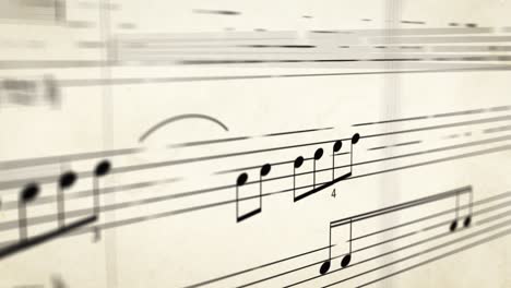 notes gradually appear on sheet of music