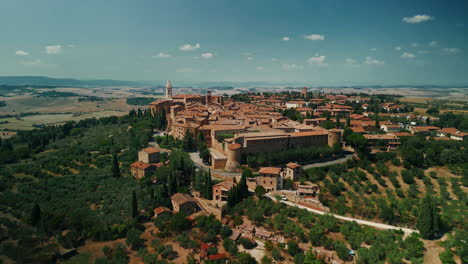 aerial view of a charming tuscan hilltop village