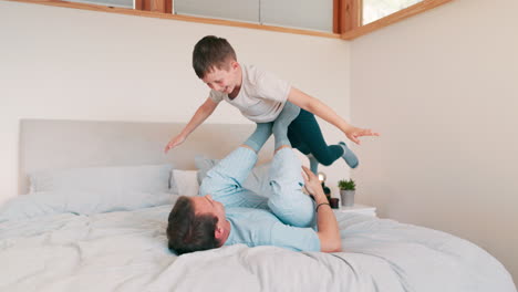 Bed,-airplane-and-father-with-son