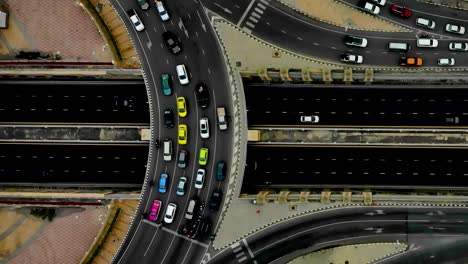 expressway top view, road traffic an important infrastructure