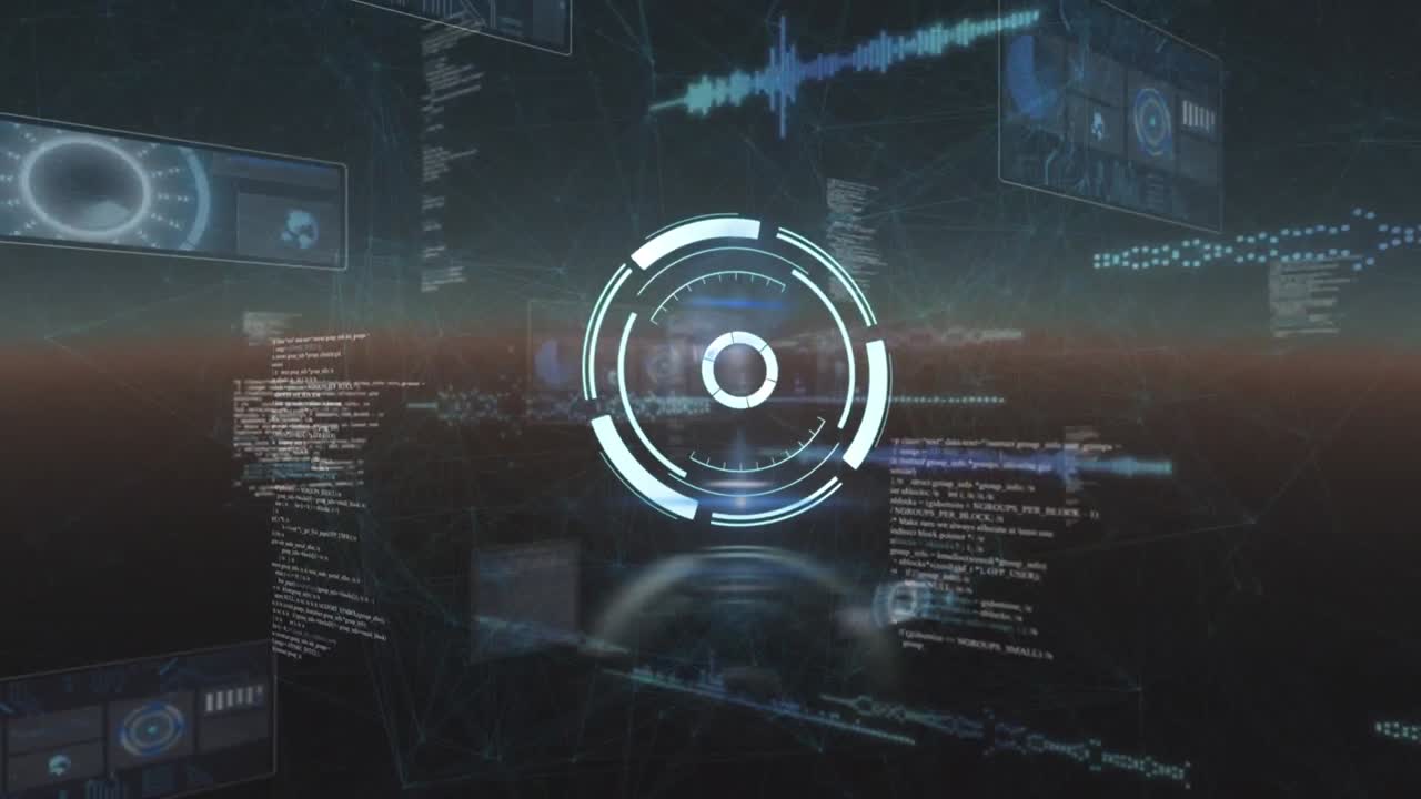 animación del escaneo del alcance sobre el procesamiento de datos