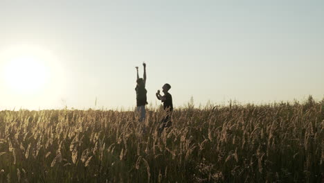 men jumping in a field