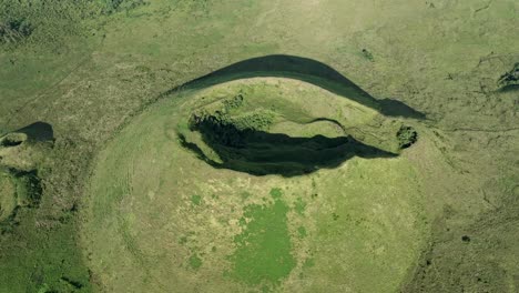 comoros - grande comore - diboini - flying backwards over the main crater