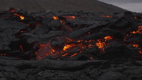 textured lava rock solidifying and cooling