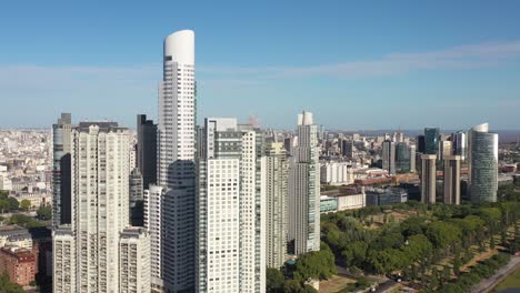 aerial panoramic view of the skyline in puerto madero, buenos aires