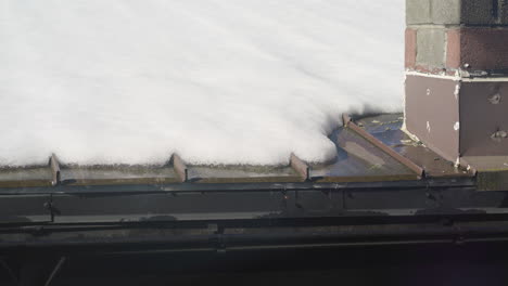 timelapse of snow melting off of a roof due to rapidly rising spring temperatures