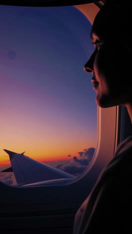 stunning sunset view from airplane window