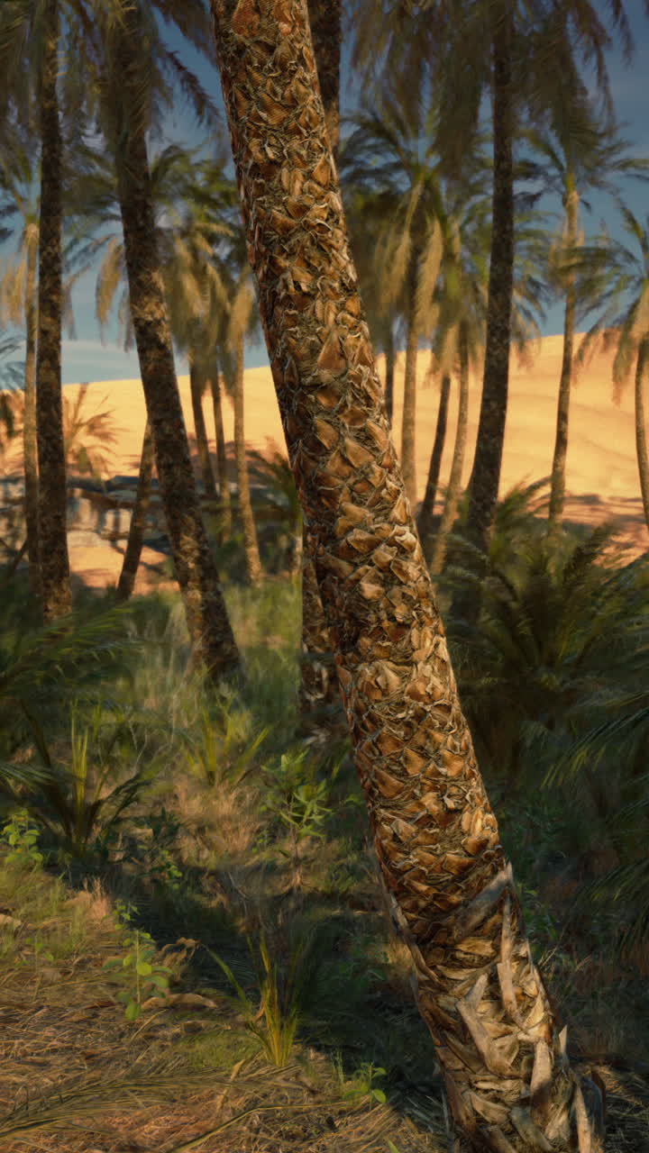 Palme in un'oasi deserta