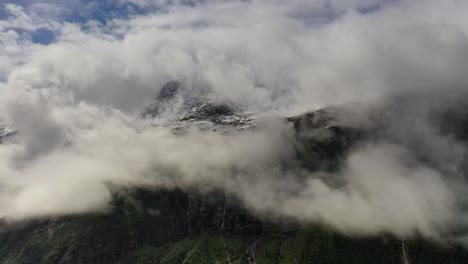 mountain cloud top view landscape. beautiful nature norway natural landscape