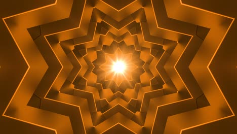 estrella de fondo caleidoscópico video de bucle naranja