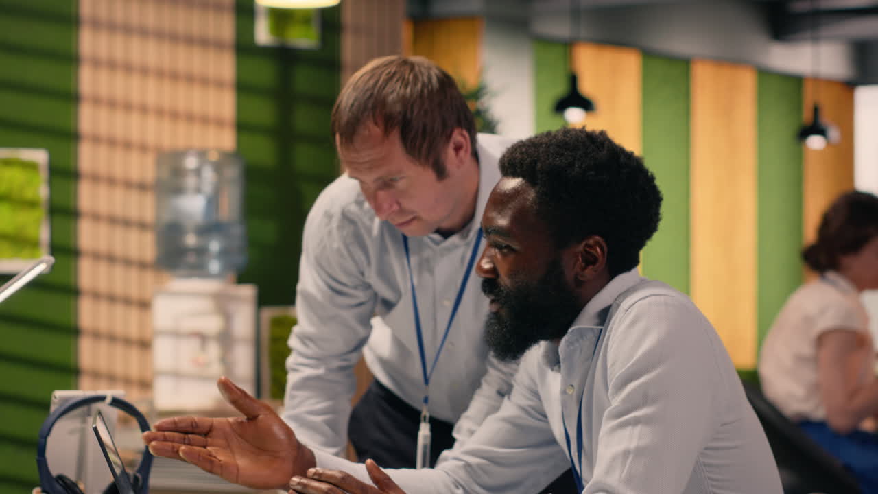 Professional work team discussing project agenda and objectives