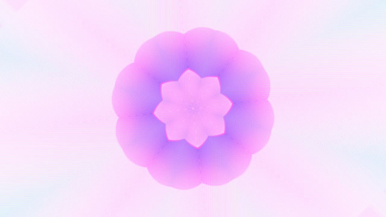 arte geométrico 3d abstracto con efecto caleidoscopio. fondo rosa.