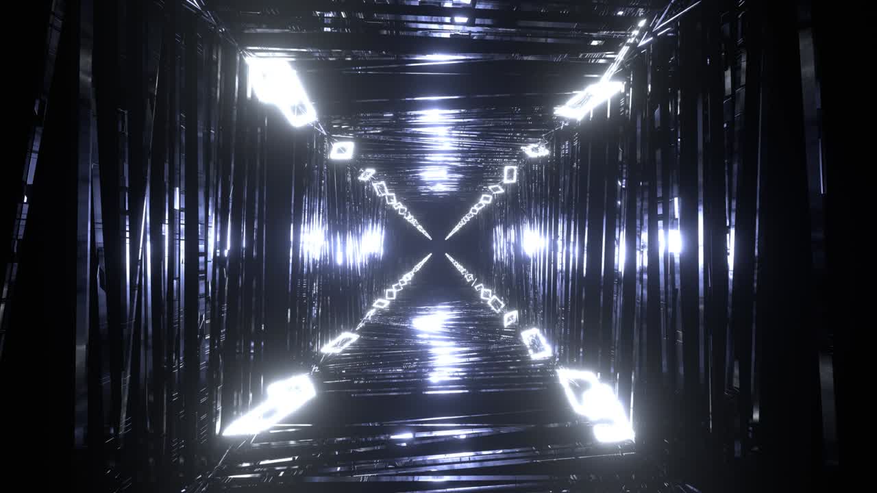 animación en 4k 3d. vuelo en un túnel de ciencia ficción abstracto. gráficos de movimiento futuristas, fondo de alta tecnología.