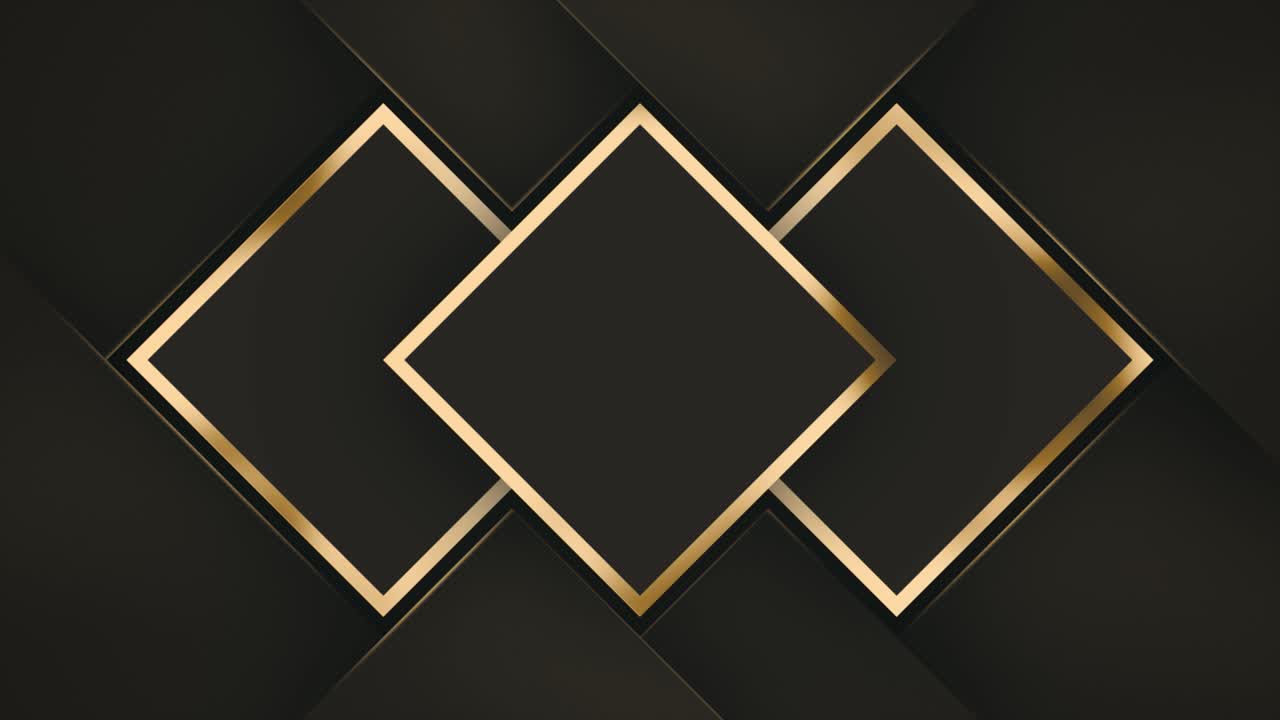 Elegante gyldne rammer på mørk geometrisk baggrund.
