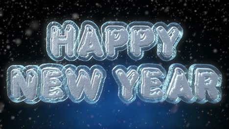 feliz año nuevo animación de bucle de texto en 3d
