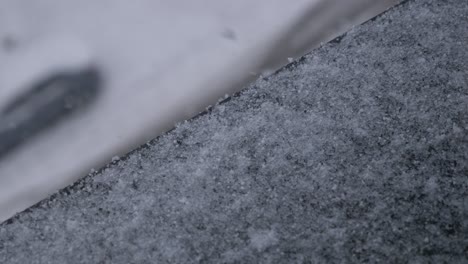 snow on a dark surface