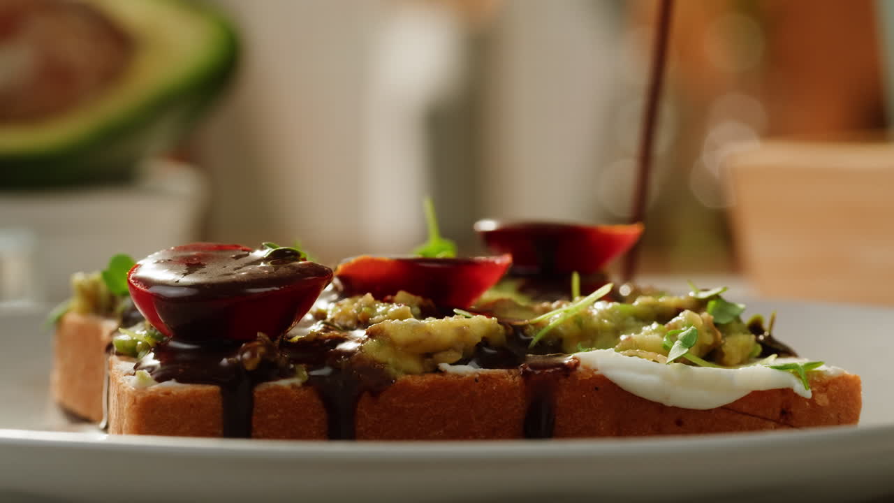 Chocolate Covered Avocado Toast with Cherries