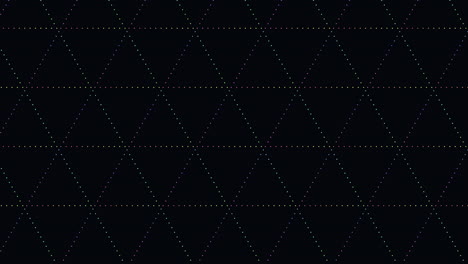 Digital-neon-triangles-pattern-in-rows-with-neon-dots-on-dark-gradient