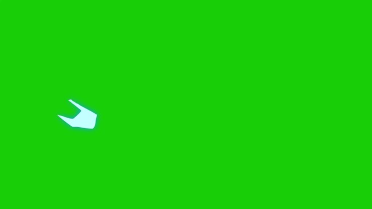 Animation electric blue color with motion blur on green screen background