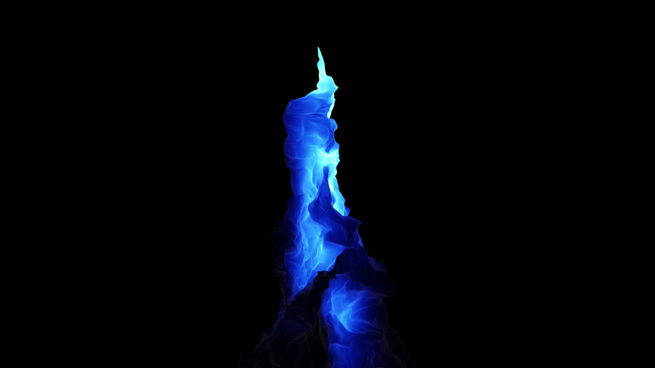 Flamme bleue mystérieuse illuminant l'obscurité