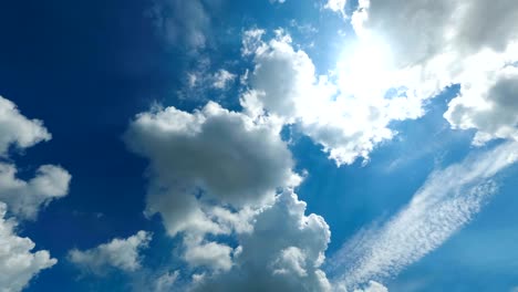 clouds are moving in the blue sky. time lapse