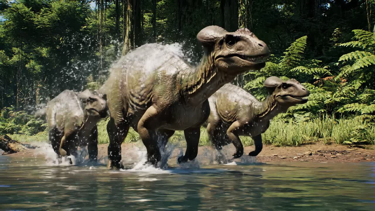 Lurdusaurus Dinosaurs in a Jungle River