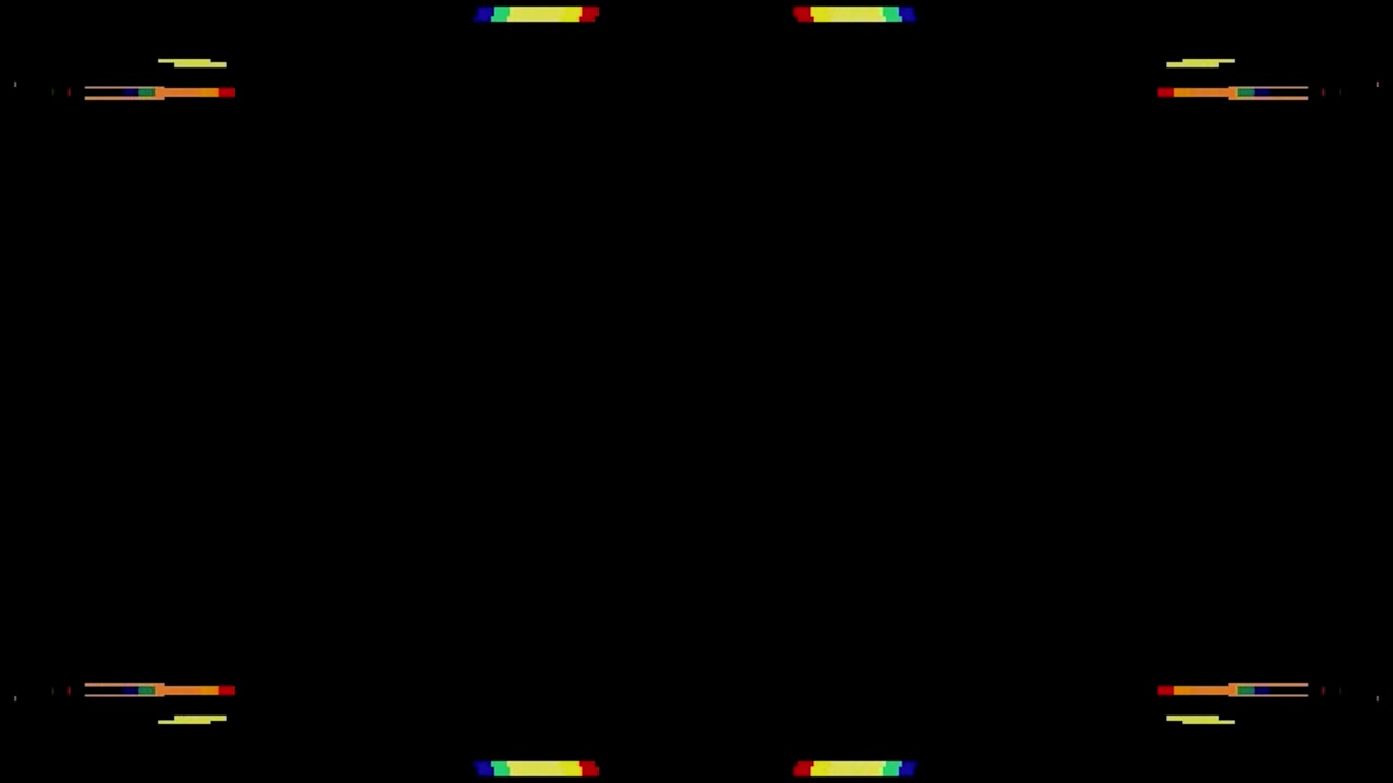 Effetto glitch digitale astratto con barre colorate simmetriche