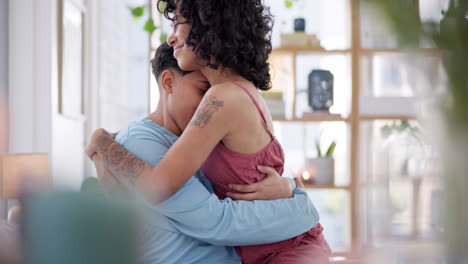 gay, pareja feliz y amor abrazo para el romance