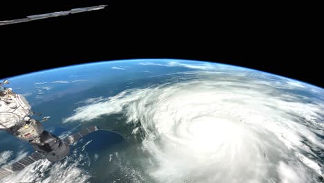 huracán visto desde arriba en el espacio