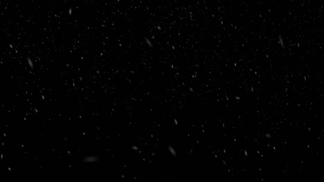 realistic falling snow animation on black background. loopable motion graphics.