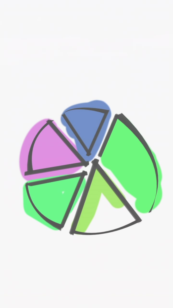 Animation of pie graph icon against white background