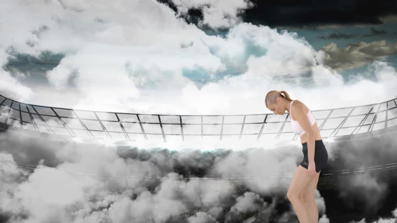 спортсмен, готовящийся к бегу на 4 км