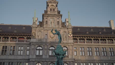 antwerp city hall and brabo fountain