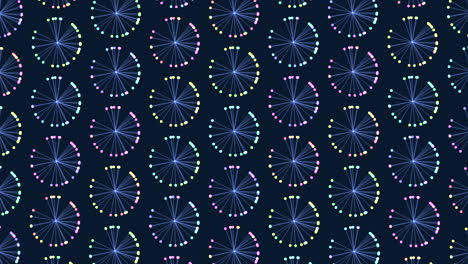 circular cosmic pattern blue and purple stars on a black background