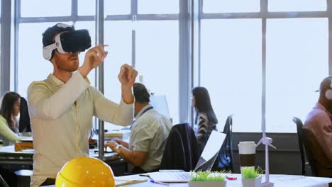 male executive using virtual reality headset 4k