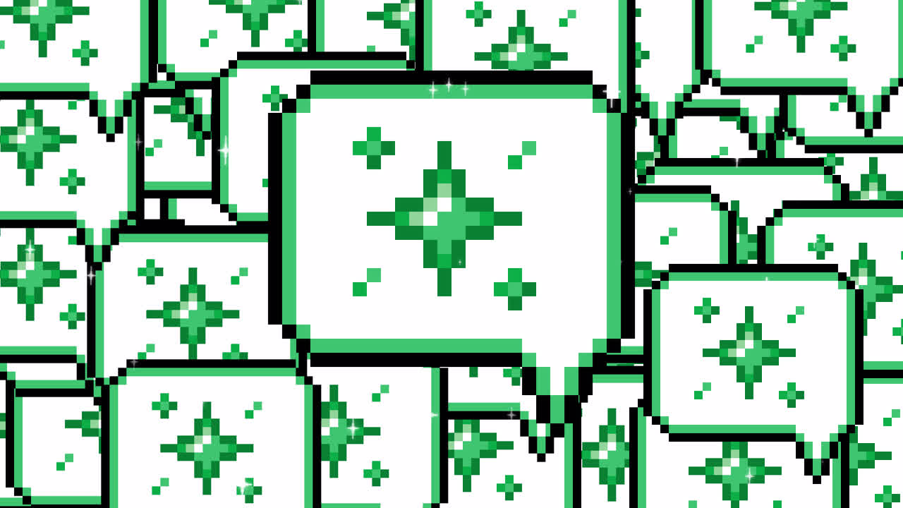 Pixel art pop up speech bubble icon particle Transitions. 1080p - 30 fps - Alpha Channel (4).mov