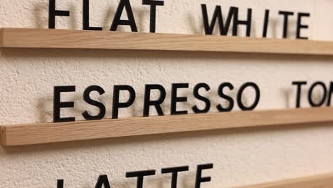 coffee menu board