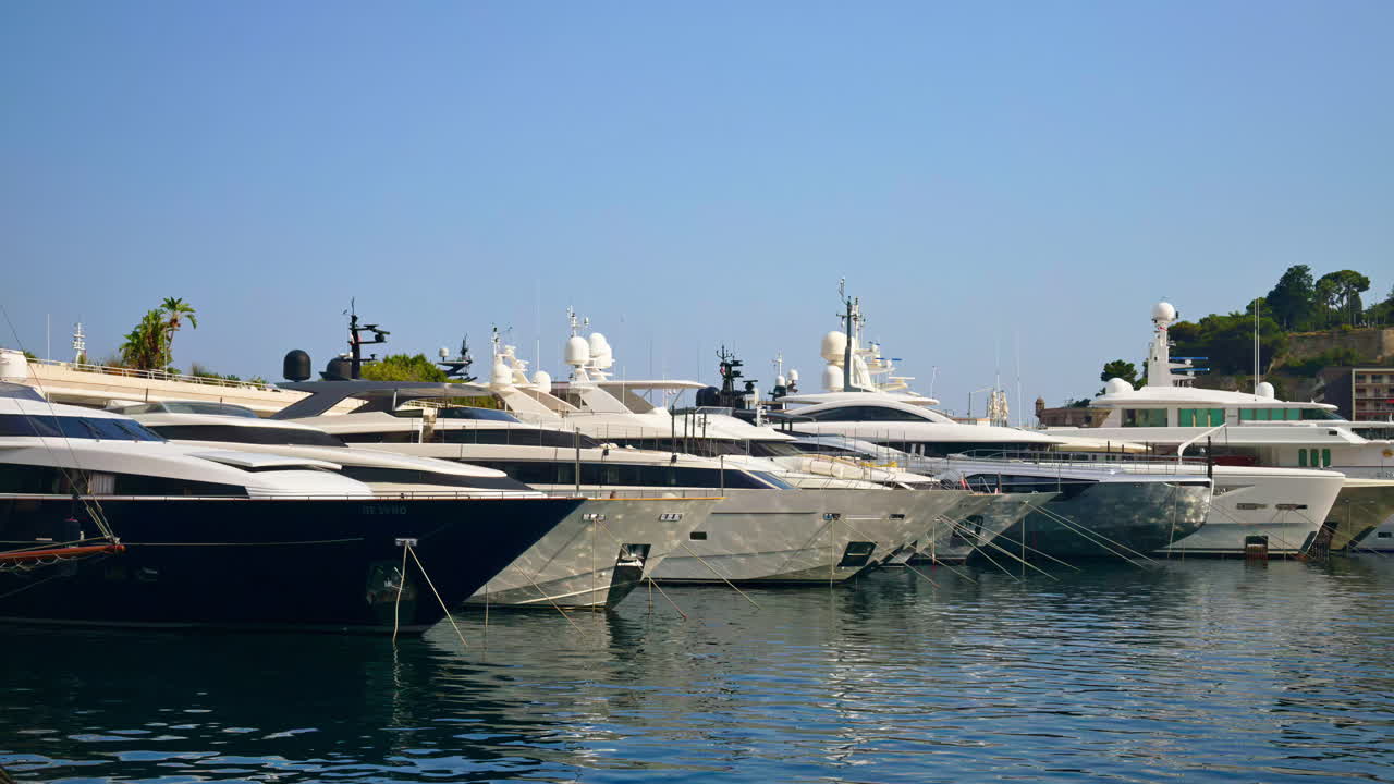 White boats docked in the Monaco Marina