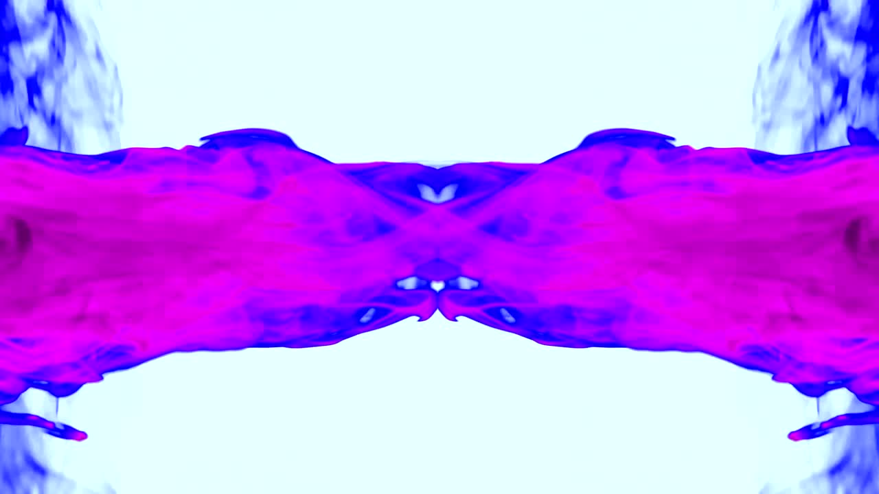 Túnel de vórtice de tinta azul e rosa espiralando e se conectando