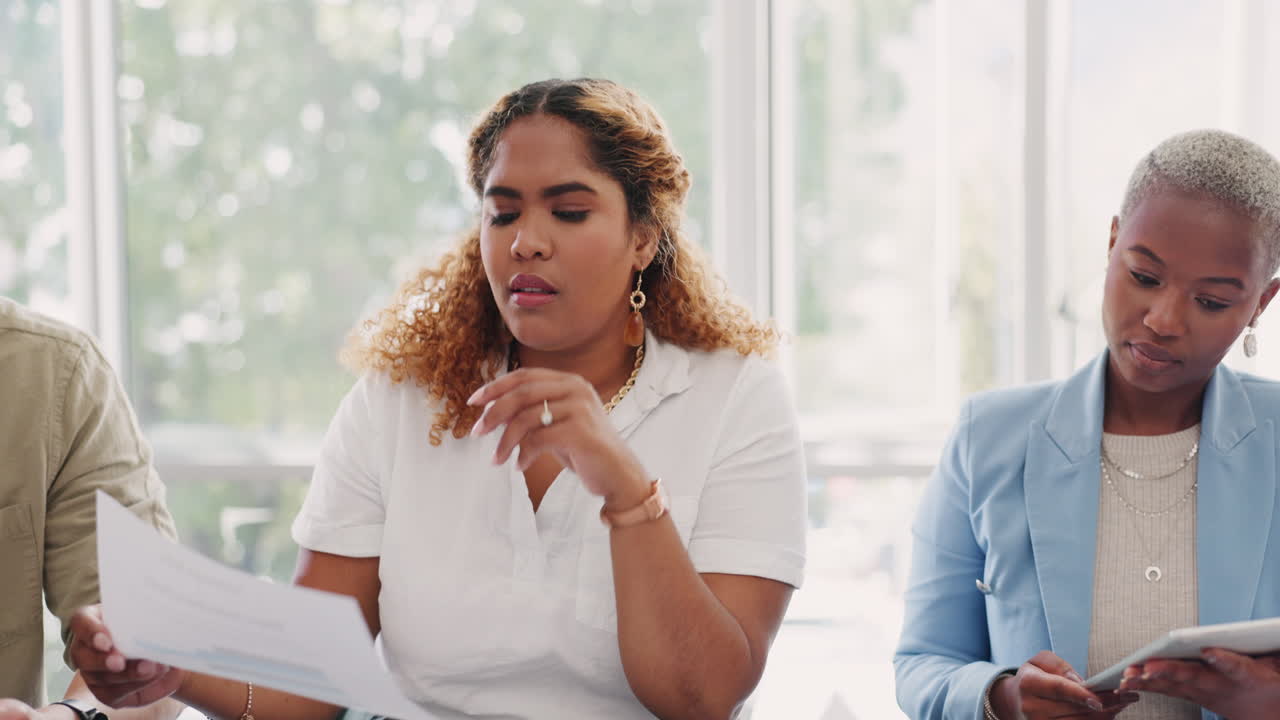 Business people, documents